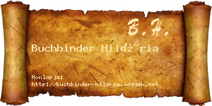 Buchbinder Hilária névjegykártya